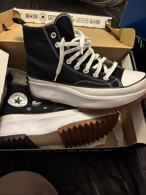 Converse Black and White High-Top Platform Sneakers